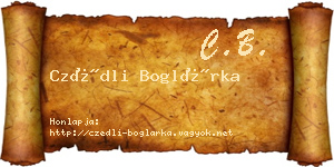 Czédli Boglárka névjegykártya