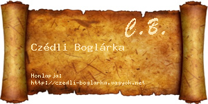 Czédli Boglárka névjegykártya
